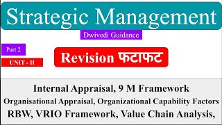 4  Strategic management  Internal Appraisal VRIO RBV Valu chain Analysis 9 M Framework [upl. by Notnef199]