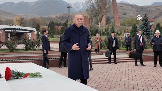 President Erdogan visits the Urkun Monument and Chinghiz Aitmatovs grave [upl. by Ennairod]