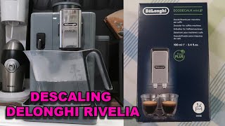 DELONGHI RIVELIA  Descaling your coffee machine  PEBBLE GREY EXAM44055G  INFLUENSTER  VOXBOX [upl. by Hayarahs]