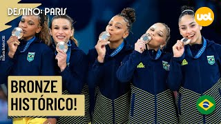 OLIMPÍADAS 2024 BRONZE NA GINÁSTICA JÁ TIVEMOS GRANDES ATLETAS MAS É A 1ª GRANDE EQUIPE [upl. by Sherj]