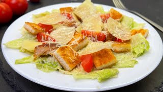 Məşhur SEZAR SALATI nece hazırlanır Salad Caesar  Myfoodchannel [upl. by Aicelet]