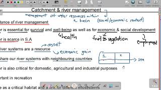 GEOGRAPHY GRADE 12  GEOMORPHOLOGY  CATCHMENT amp RIVER MANAGEMENT  IMPORTANCE IMPACT amp STRATEGIES [upl. by Oirretno]