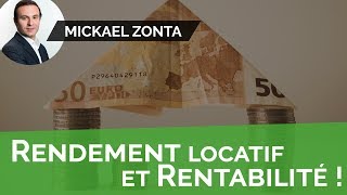 RENDEMENT LOCATIF  calcul de rentabilité nette et rendement brut [upl. by Ovida]