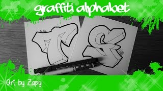 GRAFFITI ALPHABET for beginners How to draw letters S amp T  Art by Zapy [upl. by Rushing354]