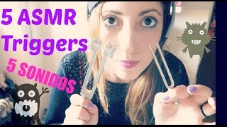 •5 TRIGGERS ASMR SIN HABLAR♡Palo de LluviaRainstickTuning ForkCubesCubitos• [upl. by Chara]