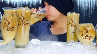 ASMR SOUND  DRINK COLD COFFEE FRESH MILK  MUKBANG DRINK NO TALKING [upl. by Yarak]