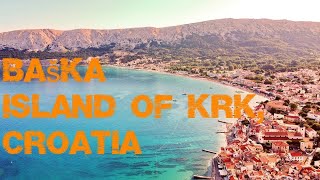 Baška  Island of Krk Croatia  Drone footage  4K Cinematic video 2022 Ver 20 [upl. by Helbonnas]