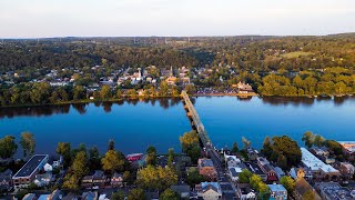 Lambertville NJ amp New Hope Pa from above 4K [upl. by Caughey774]