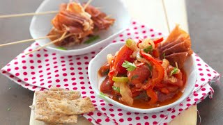 Recette  Piperade au jambon cru [upl. by Neahs204]