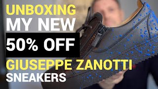 Giuseppe Zanotti Sneakers Unboxing  My 50 OFF BARGIN [upl. by Nnav162]