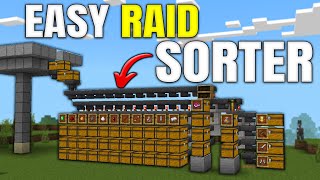 Easy 121 Raid Item Sorter in Minecraft Bedrock MCPEXboxPSSwitchPC [upl. by Carbone]