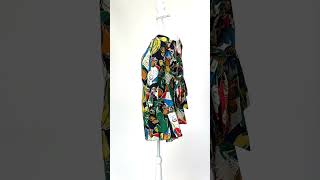 Scanlan Theodore CreamBlackMulti Print Off Shoulder Blouson LSlv Dress WTie Belt Size 6 179 [upl. by Notslar11]