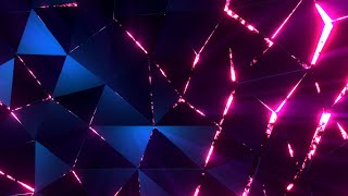 Geometric Bright Neon Triangular Background video  Footage  Screensaver [upl. by Aribold957]