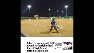 Jillian Bensman 2026 RHP Round Rock High School End of High School Pitching Highlights [upl. by Rumpf457]