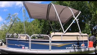 Suntracker Bass Buggy 16 DLX Bimini Extension Update [upl. by Irehs848]