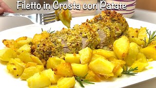 FILETTO IN CROSTA al forno con PATATE ricetta di carne facile e veloce [upl. by Read]