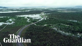 Drone footage shows extent of flood ravaged Townsville [upl. by Dreeda]