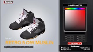 NBA 2k24 Shoe Creator  How to make Off White x Air Jordan 5 ’Muslin‘ [upl. by Connolly381]