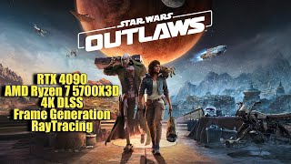 Star Wars Outlaws RTX 4090 amp Ryzen 7 5700X3D  4K DLSS FrameGeneration RayTracing  FRAMERATE TEST [upl. by Htiek]