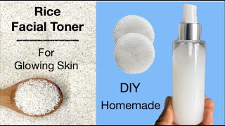 How To Make Glowing RICE FACE TONER DIY Homemade [upl. by Leese]