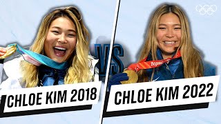 Back to Back Gold 🥇🔥 Chloe Kim 2018 🆚 Chloe Kim 2022  Snowboard Halfpipe [upl. by Nesto185]