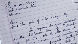 write an application to the general manager for the post of salesmanager Formal letter writing [upl. by Sager]