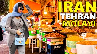 IRAN  Walking Molavi Bazaar Tehran City 2022  Iran Vlog [upl. by Mctyre854]