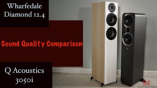 Wharfedale Diamond 124 vs Q Acoustics 3050i with Audio Samples [upl. by Aseuqram]