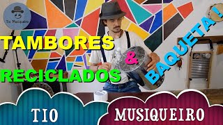 COMO FAZER TAMBORES e BAQUETA Musicalização Infantil  instrumentos musicais e reciclagem [upl. by Hadias647]