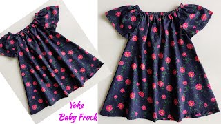 Very Easy Yoke Baby Frock Cutting and stitching Step by step  Yoke Baby Frock Cutting and stitching [upl. by Ramyaj523]