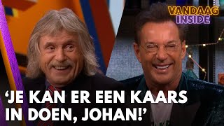 Gerard heeft cadeau voor Vandaag Insidetrio Je kan er een kaars in doen Johan  VANDAAG INSIDE [upl. by Atilal898]