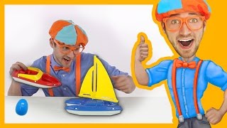 Learn Colors for Toddlers with Blippi Toys  BOATS [upl. by Piks]