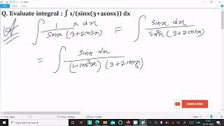 Find Integral of dx  sinx 3  2 cosx [upl. by Eiten749]