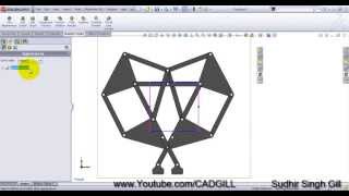 Theo Jansen Strand Beast Mechanism SolidWorks Video Tutorial Part 04 [upl. by Wilinski]