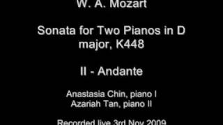 Mozart  Sonata for Two Pianos in D major K448 2nd movement [upl. by Dett]