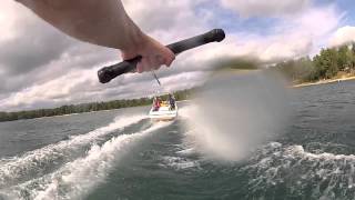 man catches beer can thrown from boat while skiing using gopros [upl. by Dnivra274]