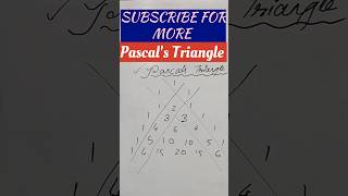 Pascals Triangle pascalstriangle magicofmaths shorts short tricks mathstricks trend maths [upl. by Hsreh]