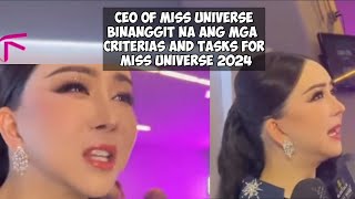 CEO OF MISS UNIVERSE CRITERIA AND TASKS FOR MISS U 2024 REACTION VIDEO [upl. by Nawiat]