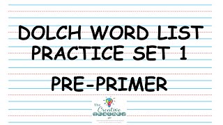 DOLCH WORD LIST PRACTICE SET 1 PREPRIMER [upl. by Noiz165]