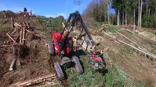 Steilhang Holzschlag mit Vollernter und Forwarder [upl. by Potash]