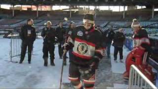 Chicago Blackhawks practice at Wrigley Field [upl. by Temme]