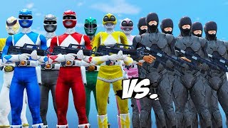 MIGHTY MORPHIN POWER RANGERS VS ROBOCOP ARMY [upl. by Malena]