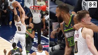 Rudy Gobert amp Christian Braun Get Into It After Brauns Poster Slam [upl. by Tnaryb398]