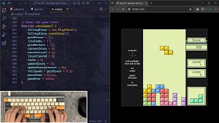 ASMR Programming  Gameboy Tetris Clone in JavaScript  No Talking [upl. by Ettolrahs]