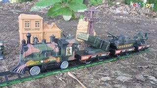 Unbox Special force train toy Military train Troops office amp Soldiers [upl. by Nelag172]