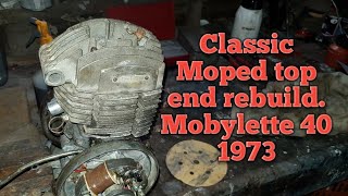 Moped top end engine rebuild Part 1 Mobylette [upl. by Ennahs]