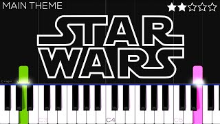 Star Wars Main Theme  EASY Piano Tutorial [upl. by Fulvi]