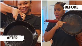 Easy Restoring and seasoning cast iron skillet [upl. by Martel]