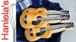 How To Decorate Guitar Cookies with Royal Icing [upl. by Nathanil719]