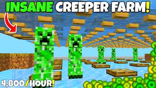 NEW CREEPER FARM Tutorial 4800 GunpowderHour Minecraft Bedrock Edition Tutorial [upl. by Aicittel]